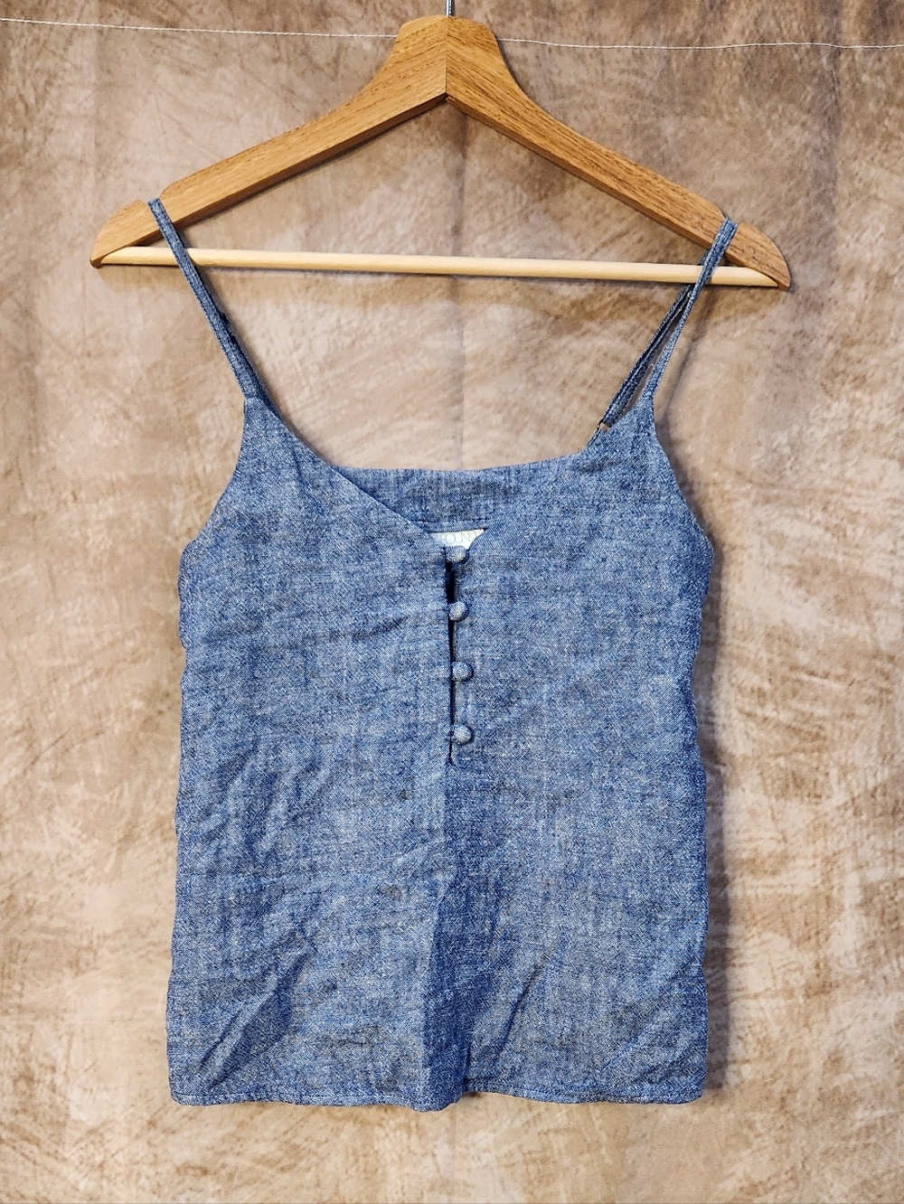 ABOUND Blue Linen Blend Button Front Camisole – Size XXS